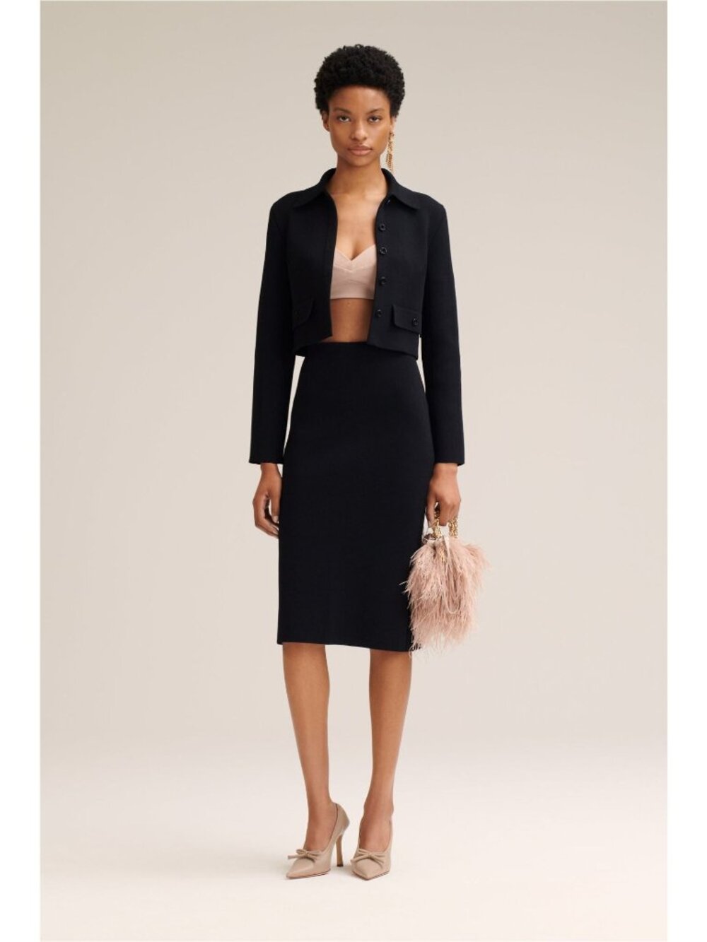 Scanlan Theodore Crepe Knit Pencil Skirt Black Size Large Back Slit